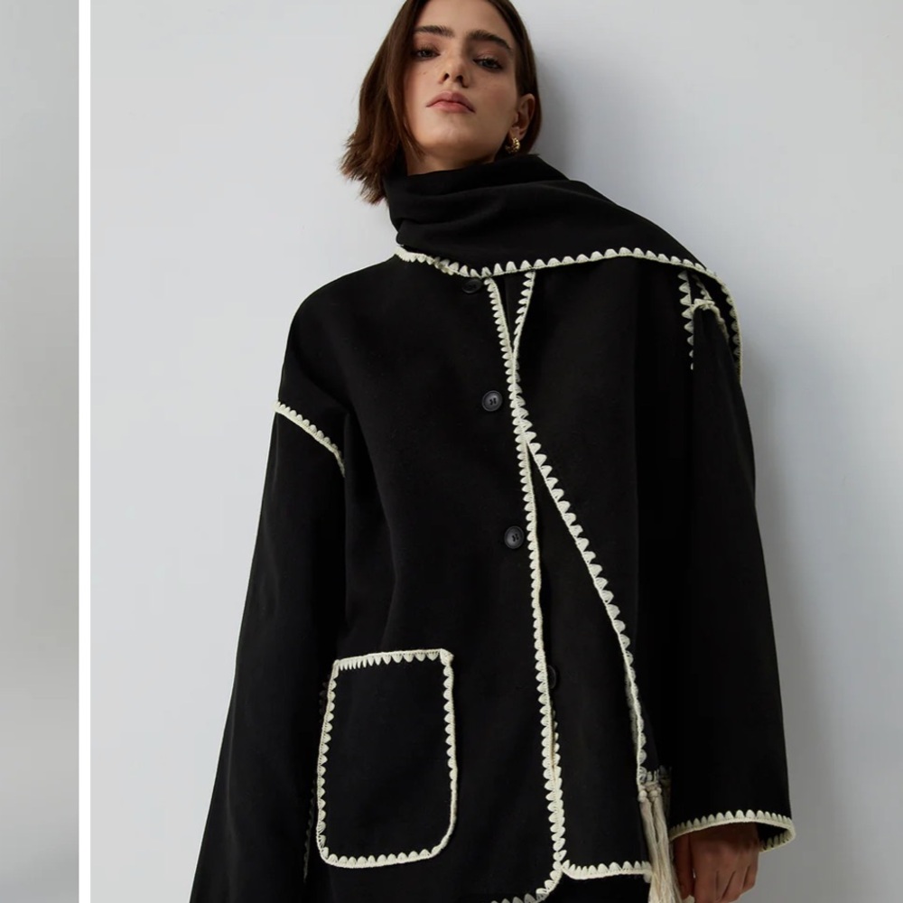 Black Wool Jacket - image 2